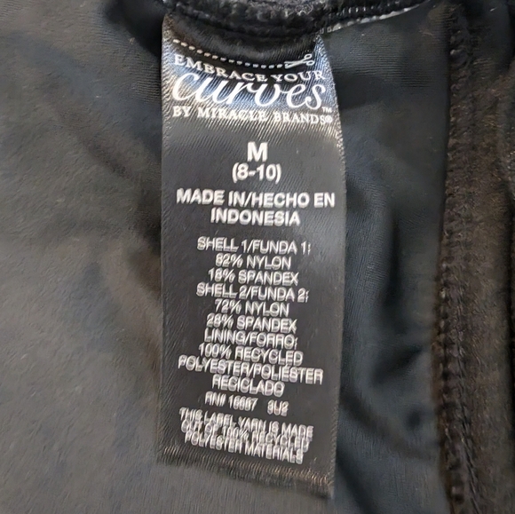 Embrace Your Curves by Miracle Brands Black One Piece Swimsuit Size M - Picture 4 of 5